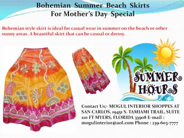 Bohemian  Summer  Beach  Skirts For Mother’s Day  Special