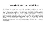 Diet For Burning Fat