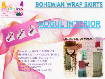 Bohemian wrap skirts gift for mom