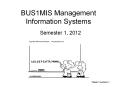 BUS1MIS Management Information Systems PowerPoint PPT Presentation