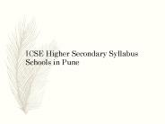 ICSE Higher Secondary Syllabus Schools in Pune