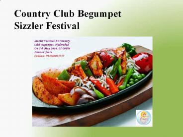 Country Club Begumpet – Sizzler Festival