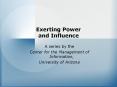 Exerting Power and Influence PowerPoint PPT Presentation
