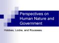 Perspectives on Human Nature and Government PowerPoint PPT Presentation