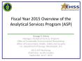 Fiscal Year 2015 Overview of the  Analytical Services Program (ASP) PowerPoint PPT Presentation
