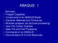 ABAQUS  I PowerPoint PPT Presentation