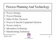 Process Planning And Technology
