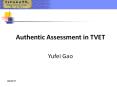 Authentic Assessment in TVET PowerPoint PPT Presentation