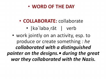 WORD OF THE DAY