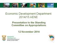 Presentation to the Standing Committee on Appropriations