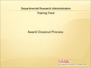 Award Closeout Process