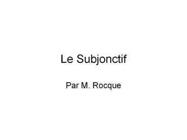 Le%20Subjonctif