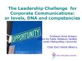 The Leadership Challenge for Corporate Communications: or levels, DNA and competencies PowerPoint PPT Presentation