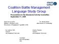 Coalition Battle Management Language Study Group PowerPoint PPT Presentation