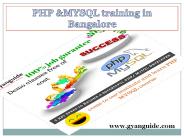 PHP Mysql Training Institute in Bangalore