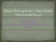 Match Making Script | Open Source Matrimonial Script
