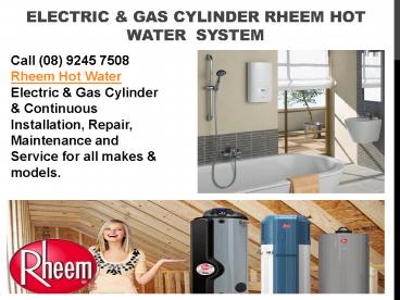 Electric And Gas Cylinder Rheem Hot Water System