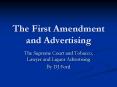 The First Amendment and Advertising PowerPoint PPT Presentation