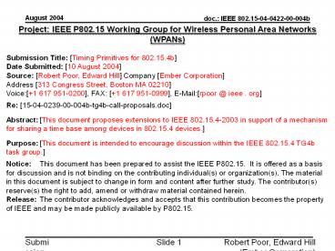 Timing Primitives for 802.14.5b
