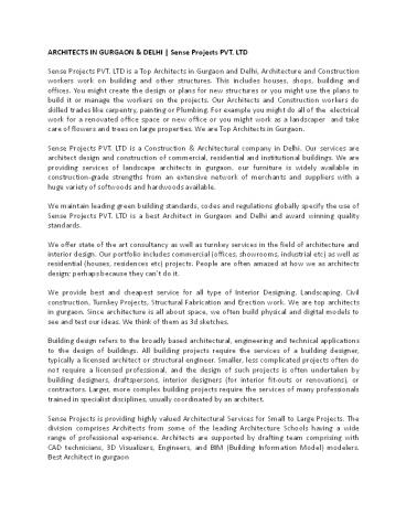 Architects In Gurgaon & Delhi