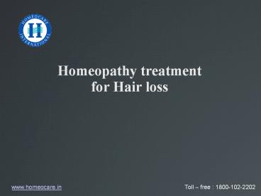 Homeopathy treatment for Hairloss