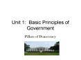 Unit 1: Basic Principles of Government PowerPoint PPT Presentation