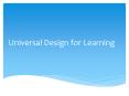 Universal Design for Learning PowerPoint PPT Presentation