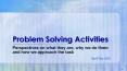 Problem Solving Activities PowerPoint PPT Presentation