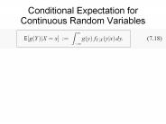 Conditional Expectation for Continuous Random Variables
