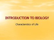 INTRODUCTION TO BIOLOGY