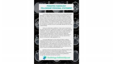 Pediatric Radiology Fellowship Personal Statement