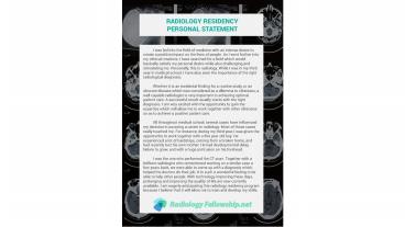 Radiology Residency Personal Statement
