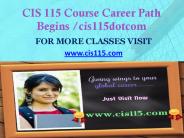 CIS 115 Course Career Path Begins cis115dotcom