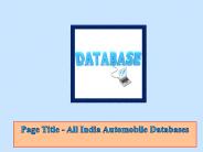 All India Automobile Databases