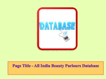 All India Beauty Parlours Database