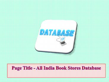All India Book Stores Database