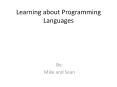 Learning about Programming Languages PowerPoint PPT Presentation