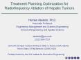 Treatment Planning Optimization for Radiofrequency Ablation of Hepatic Tumors PowerPoint PPT Presentation