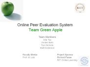 Online Peer Evaluation System  Team Green Apple