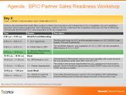 Agenda: BPIO Partner Sales Readiness Workshop