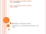 Subject pronouns
