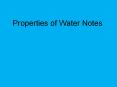 Properties of Water Notes PowerPoint PPT Presentation