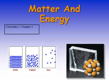 Matter And Energy