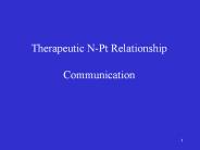 Therapeutic N-Pt Relationship Communication