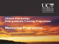 Clinical Psychology Post-graduate Training Programme Mentoring Programme PowerPoint PPT Presentation