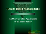 Results Based Management