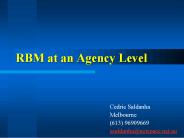 RBM at an Agency Level
