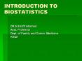 INTRODUCTION TO BIOSTATISTICS PowerPoint PPT Presentation