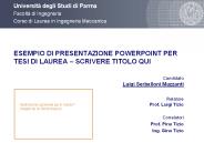 ESEMPIO DI PRESENTAZIONE POWERPOINT PER TESI DI LAUREA 