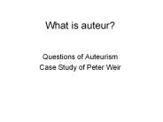 What is auteur?